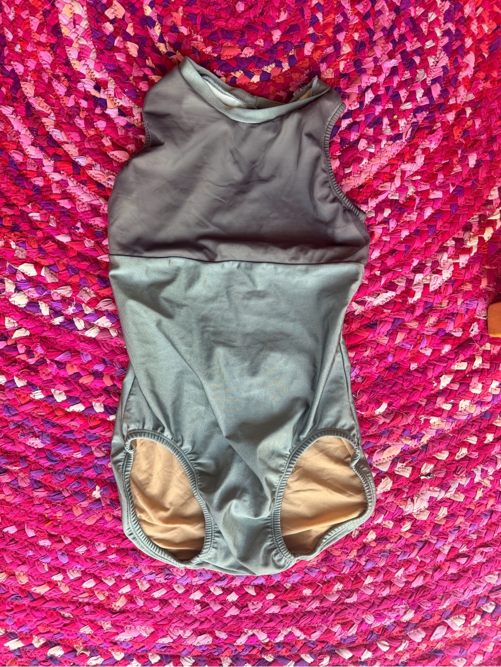 Metallic Gray leotard Second Skin Dance wear One-Piece